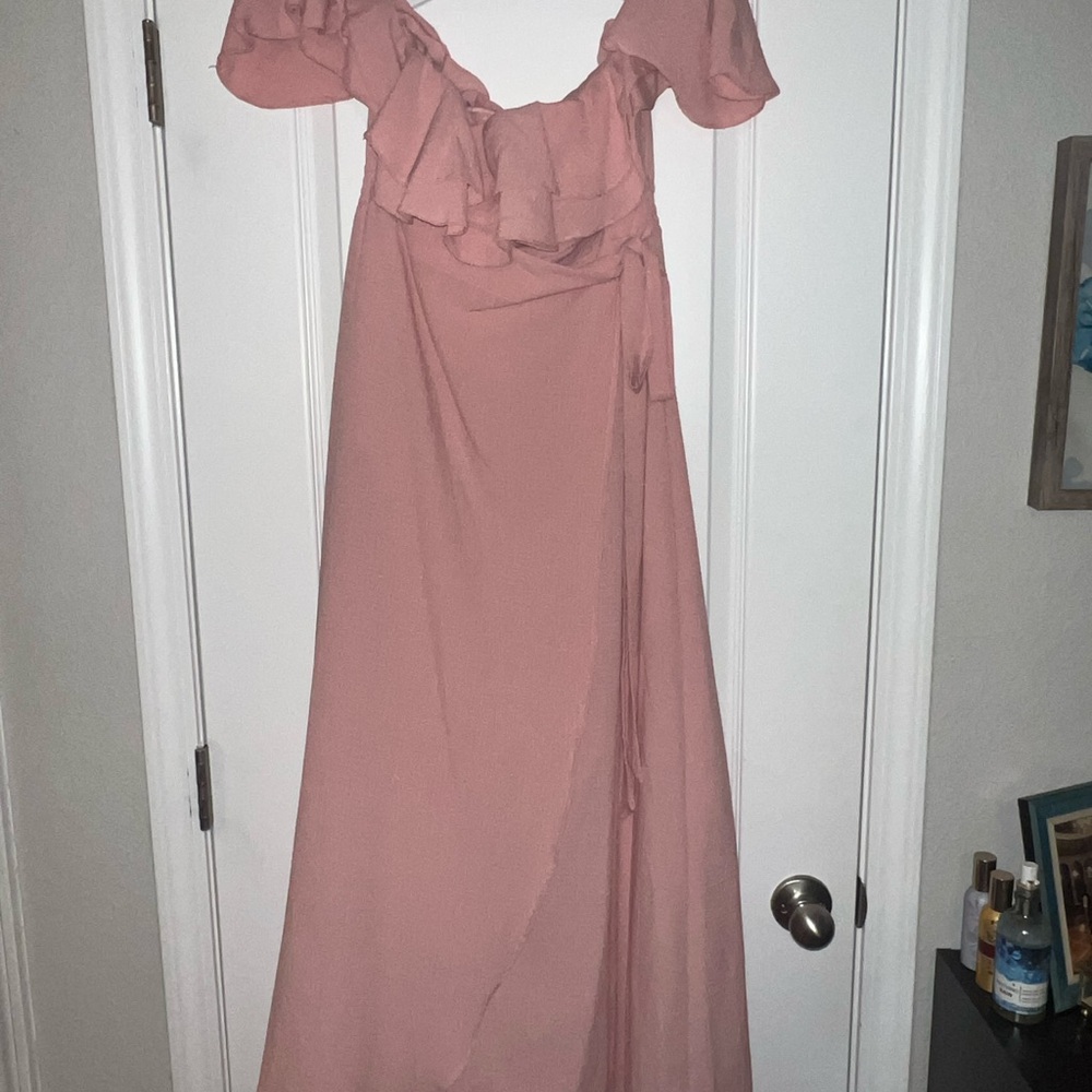 Altar'd State Blush Ruffle Maxi Dress